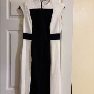 Calvin Klein Black and White Midi Dress